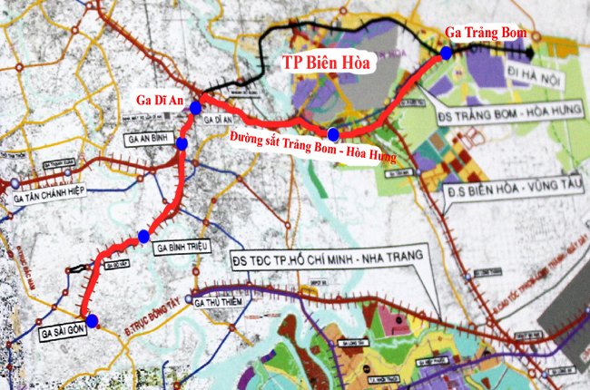 Làm đoạn đường sắt Hòa Hưng - Dĩ An trước năm 2020