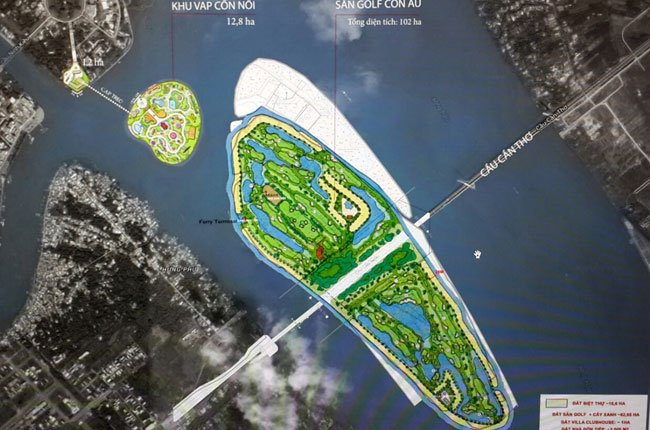 Vingroup sắp xây sân golf, khu vui chơi ở hai cồn Cần Thơ