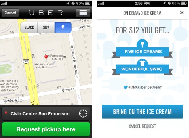 Uber đi giao kem!
