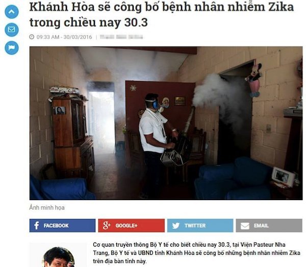 Bộ Y tế phủ nhận 4 ca nhiễm Zika tại Khánh Hòa