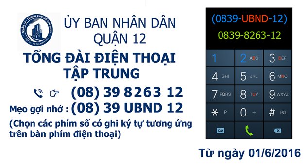 UBND quận 12 sử dụng tổng đài điện thoại tập trung