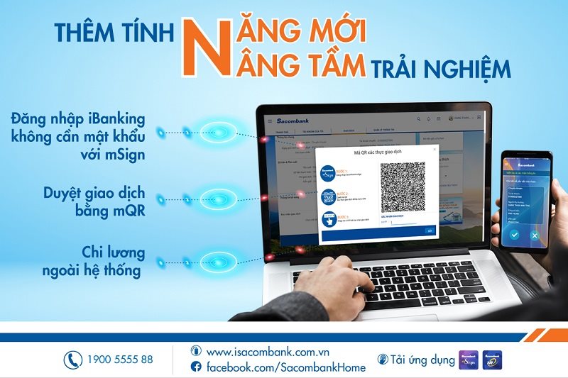 Ngân hàng điện tử Sacombank bổ sung thêm nhiều tính năng mới