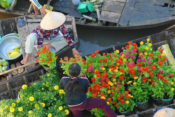 Mùa xuân đi chợ nổi miền Tây sông nước