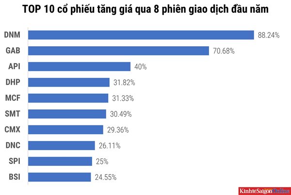 Điểm danh cổ phiếu tăng 