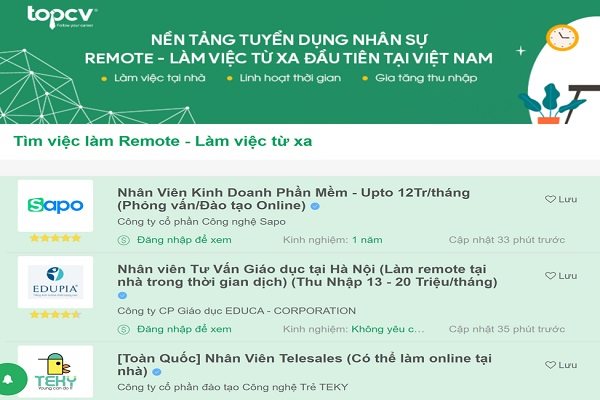 TopCV nhận đầu tư 10 tỉ đồng mở cổng tuyển lao động làm việc từ xa