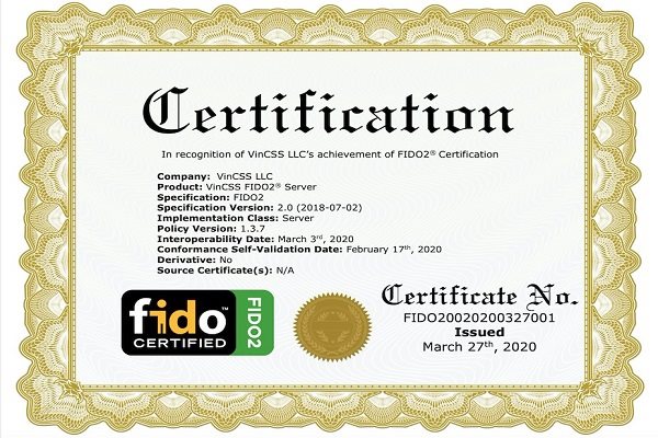 Vingroup đạt chuẩn FIDO2 cho sản phẩm máy chủ xác thực mạnh