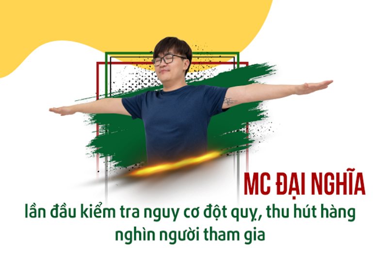 MC Đại Nghĩa lần đầu kiểm tra nguy cơ đột quỵ, thu hút hàng ngàn người cùng tham gia