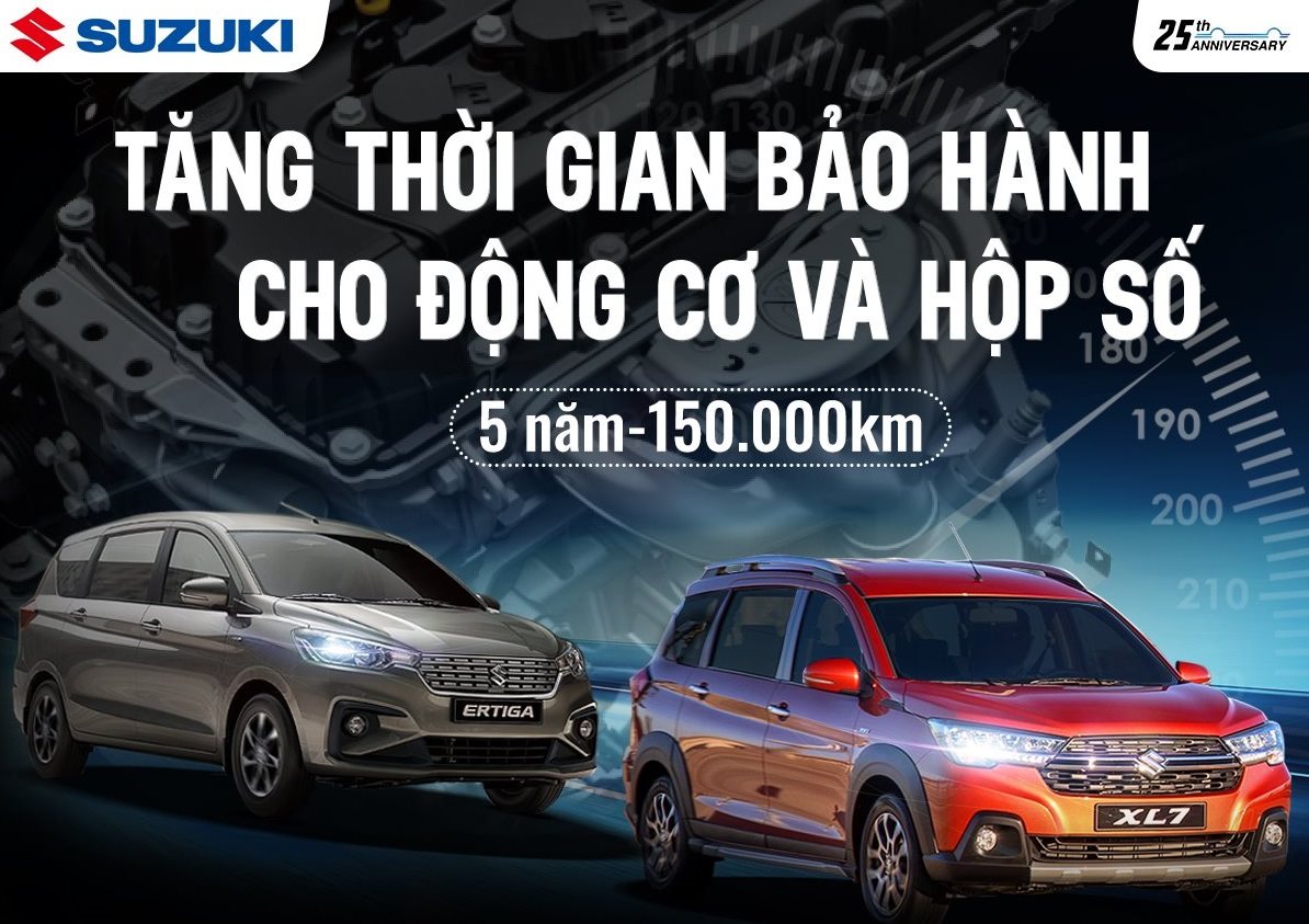 Suzuki mở rộng thời hạn bảo hành hộp số và động cơ cho New Ertiga và XL7