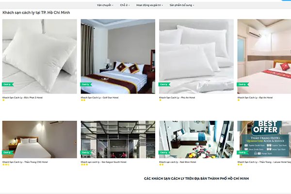 TPHCM: Người cần khách sạn, dịch vụ vận chuyển cách ly có thể đặt trực tuyến
