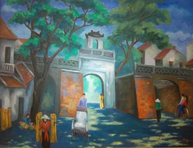 Tranh sơn mài khổ 60x 70 cm Phong cảnh ven sông Hồng  Flickr