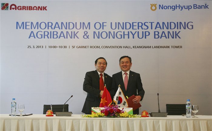 Agribank hợp tác với ngân hàng Hàn Quốc