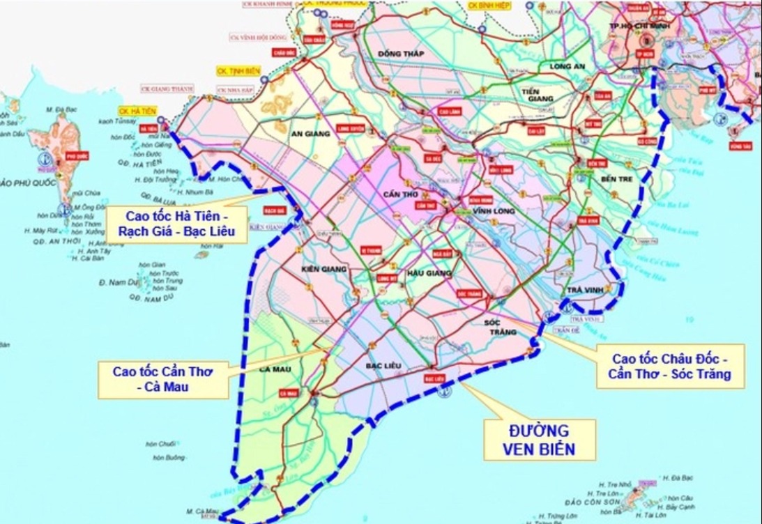 Cao tốc Cần Thơ - Cà Mau thông xe toàn tuyến 2026 ngày Đại Hội Đảng: Cú hích lịch sử cho thủ phủ miền Tây 3 Bản đồ quy hoạch mạng lưới đường cao tốc ĐBSCL